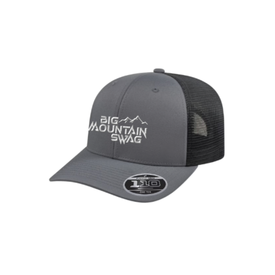 The Trucker in Heather Grey / Black with BMS Classic White Peak