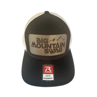 The Trucker in Black / White with BMS Classic Peak - Leather Patch