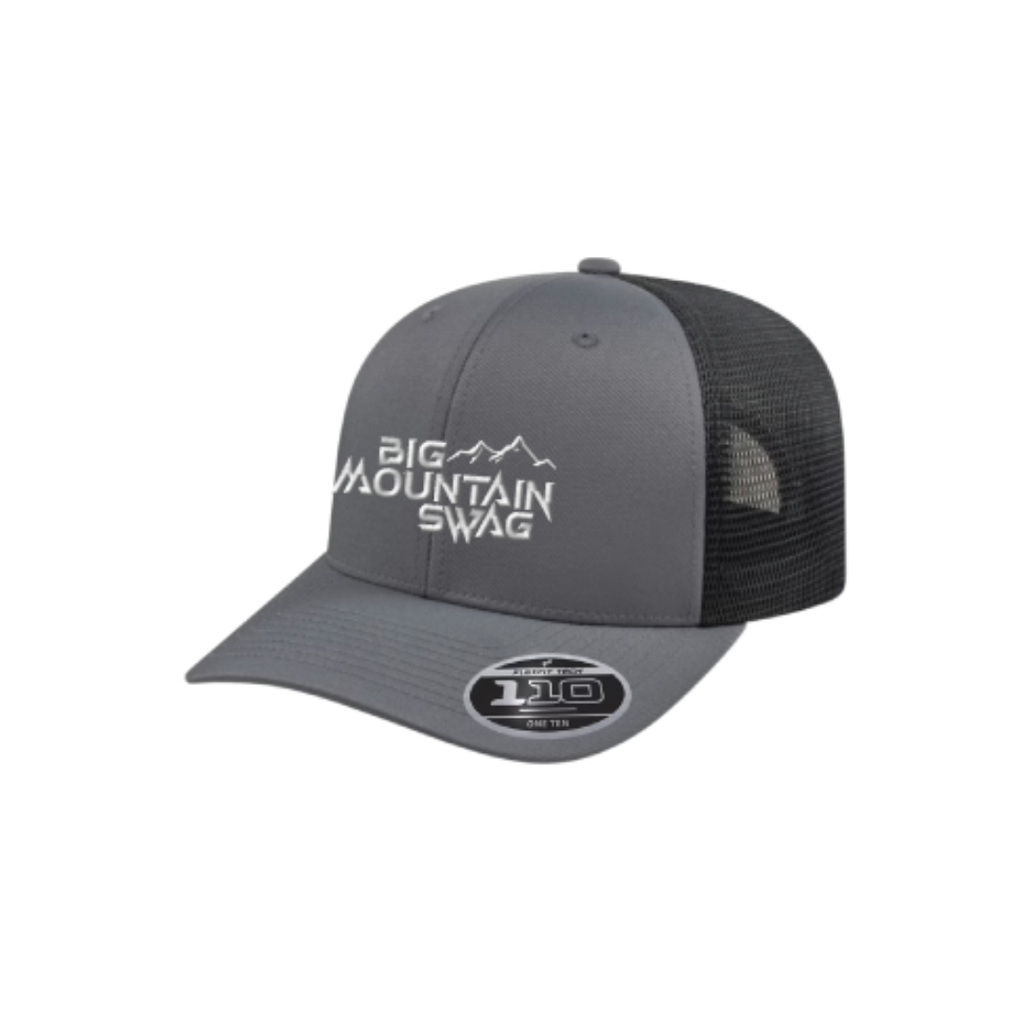 The Trucker in Heather Grey / Black with BMS Classic White Peak