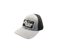 The Trucker in Heather Grey / Black with BMS Classic White Peak Patch