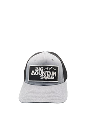 The Trucker in Heather Grey / Black with BMS Classic White Peak Patch