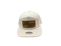 The Hardcore White Trucker with BMS Classic Leather Patch