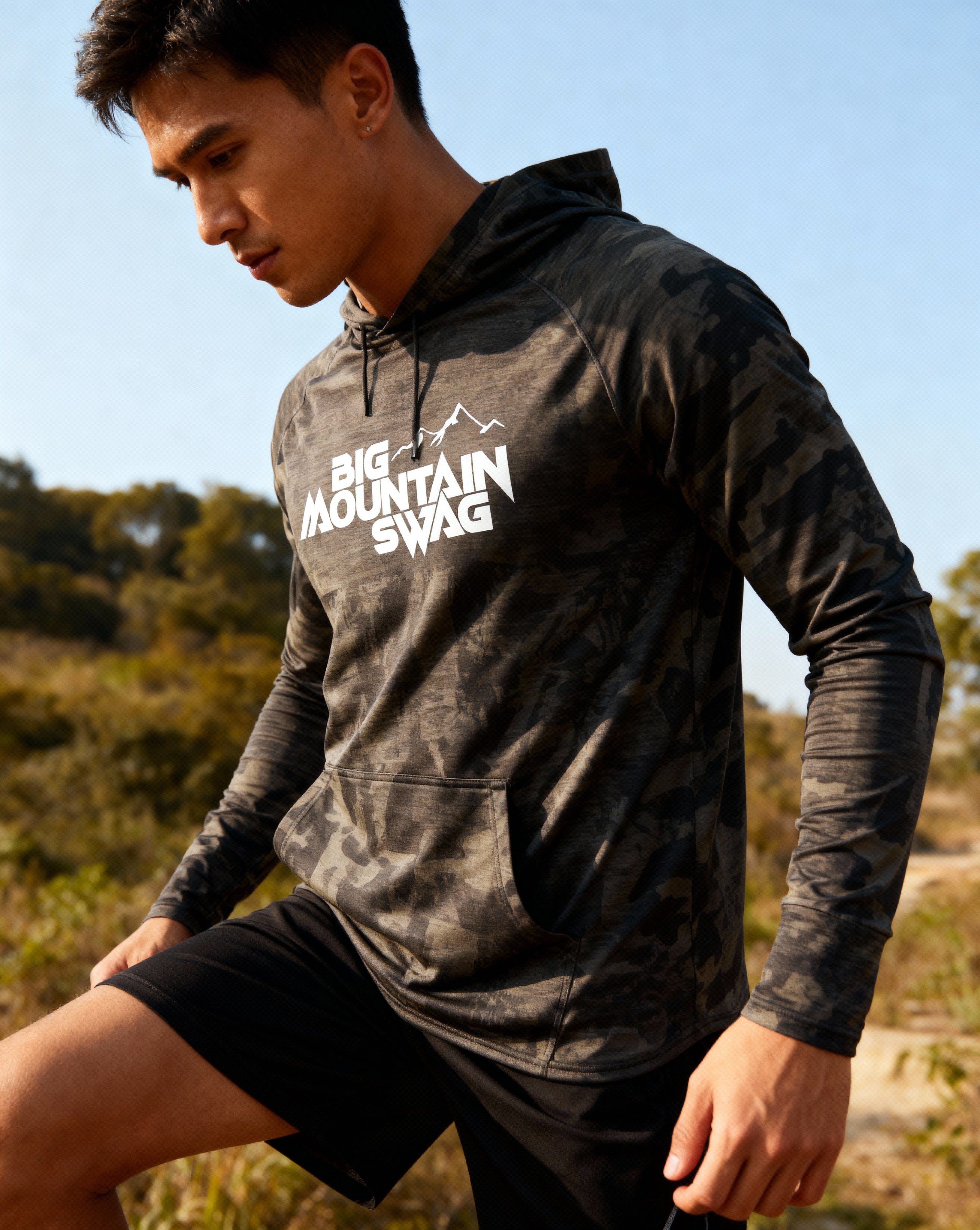 Men's Carbon Camo Droptail Lightweight Hoodie