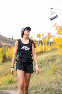 Black Racerback Tank BMS Classic White Peak Logo
