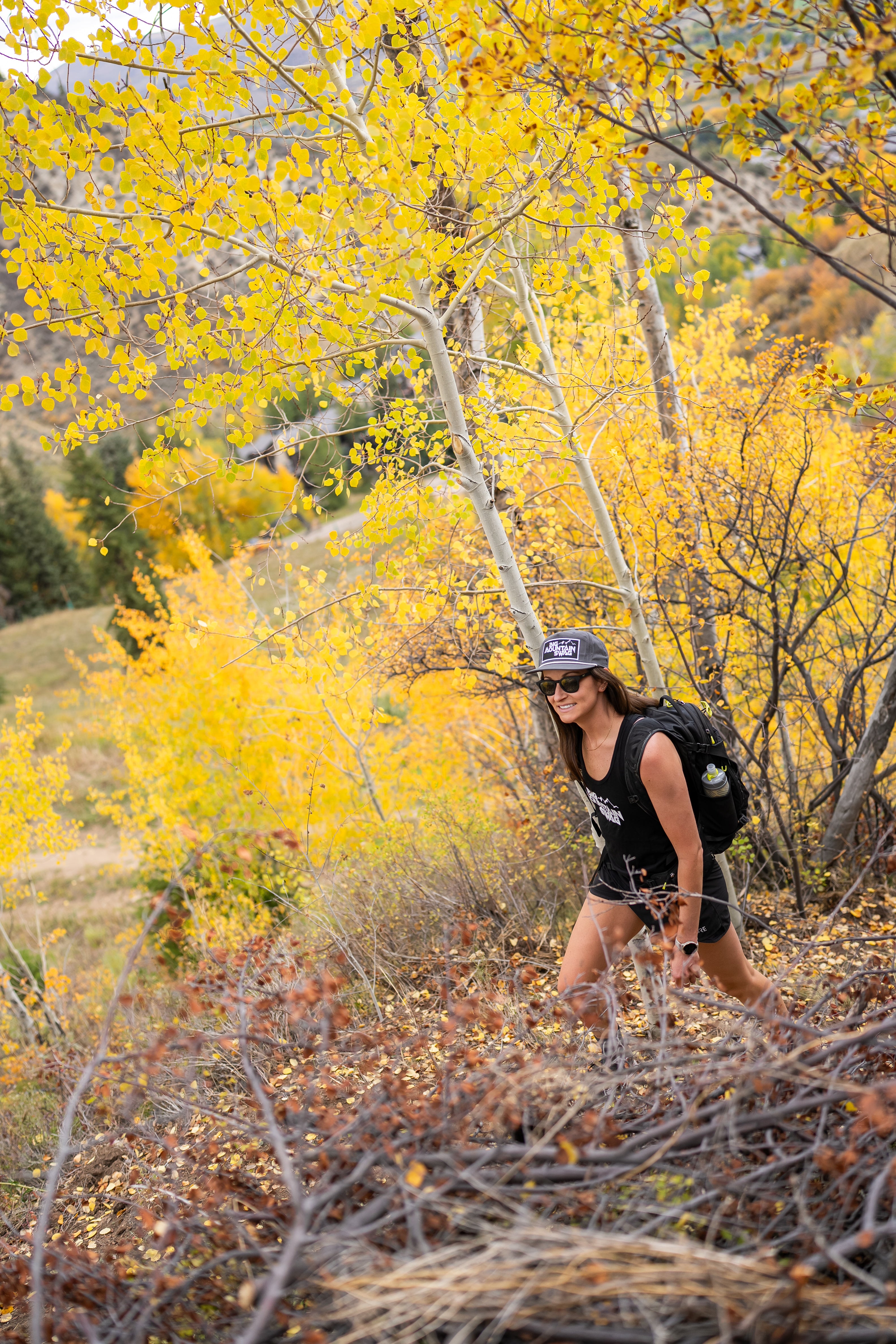 Black Racerback Tank BMS Classic White Peak Logo
